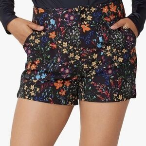 Krimson Klover Black Floral High Waist Shorts XL